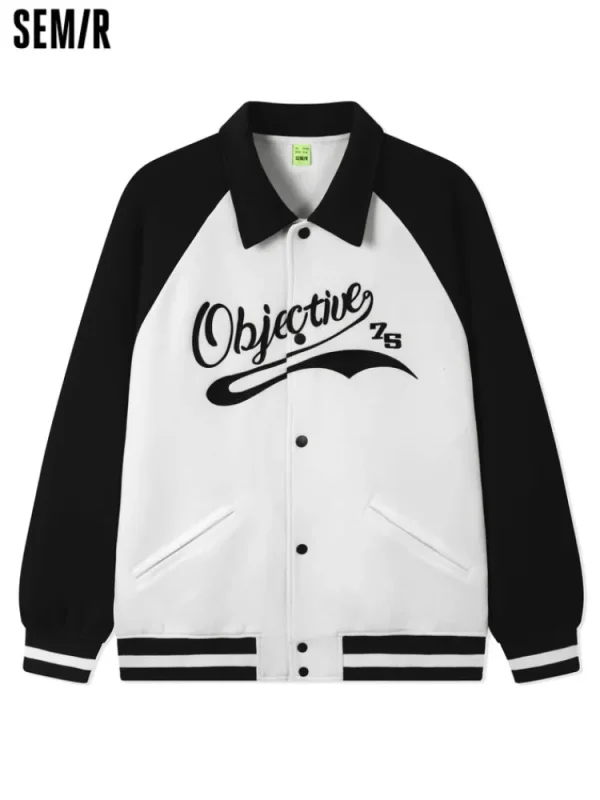 SEMIR Men's Air Layer Contrast Patchwork Monogram Ultra Loose Jacket