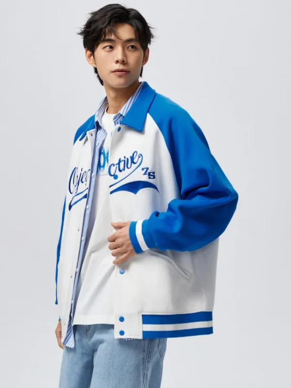 SEMIR Men's Air Layer Contrast Patchwork Monogram Ultra Loose Jacket