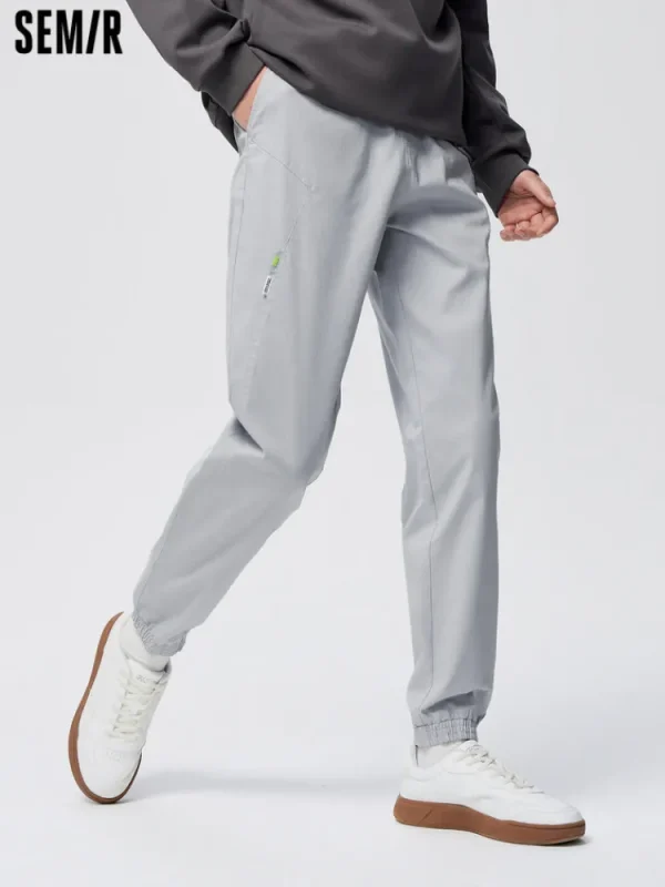 SEMIR Men's Brushed Stretch Twill Solid Colour Woven Jogging Pants