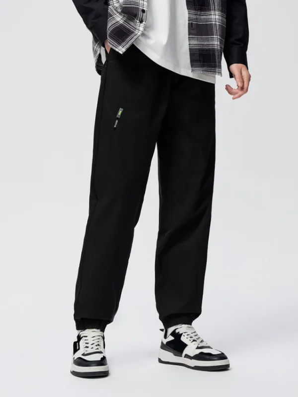 SEMIR Men's Brushed Stretch Twill Solid Colour Woven Jogging Pants