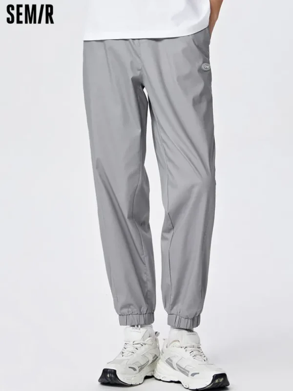 SEMIR Men's Cotton Comfortable Cool Antibacterial Woven Jogging Pants