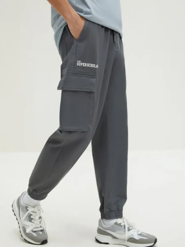 SEMIR Men's Cotton-Polyester Stretch Twill Loose Cargo Pants