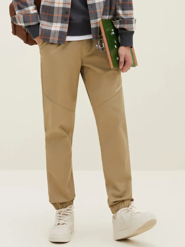 SEMIR Men's Cotton-Polyester Stretch Twill Monogram Fitted Woven Jogging Pants