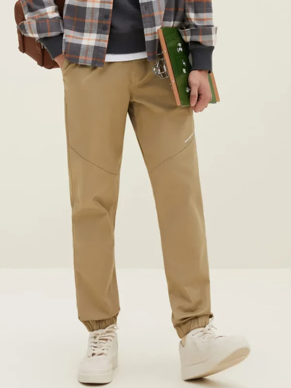 SEMIR Men's Cotton-Polyester Stretch Twill Monogram Fitted Woven Jogging Pants