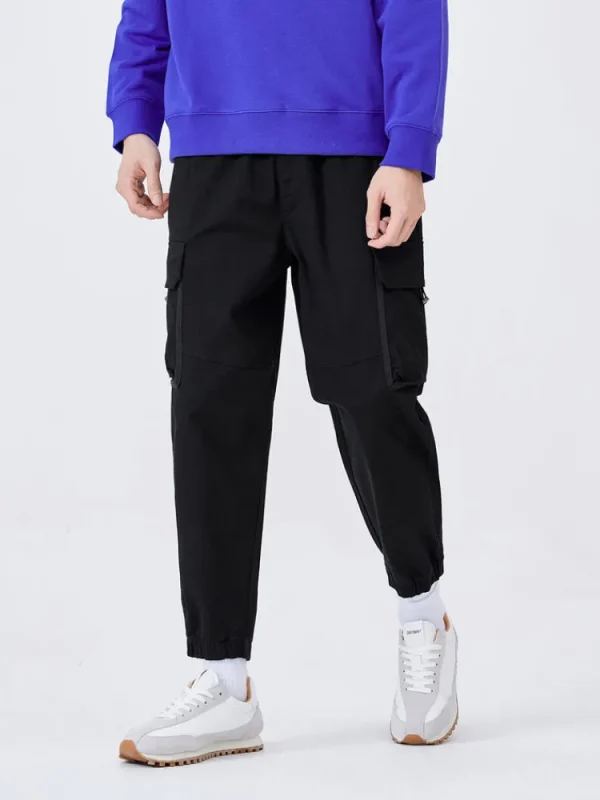 SEMIR Men's Cotton-Polyester Stretch Twill Loose Cargo Pants