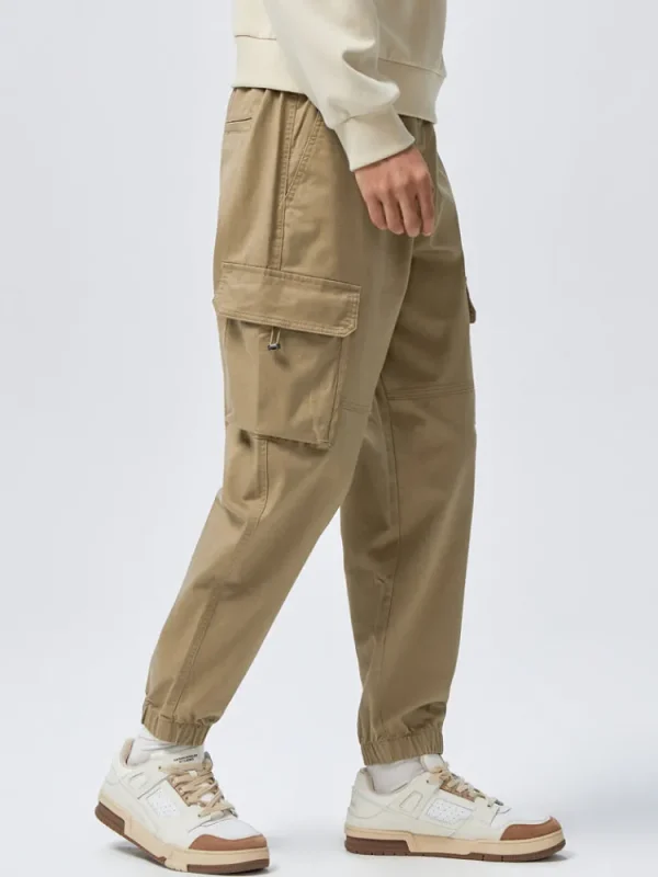 SEMIR Men's Cotton-Polyester Stretch Twill Loose Cargo Pants