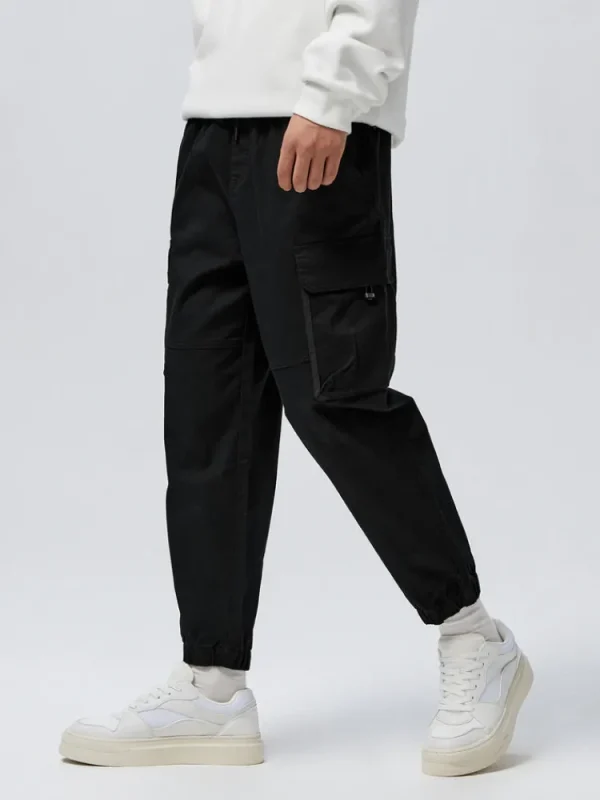 SEMIR Men's Cotton-Polyester Stretch Twill Loose Cargo Pants