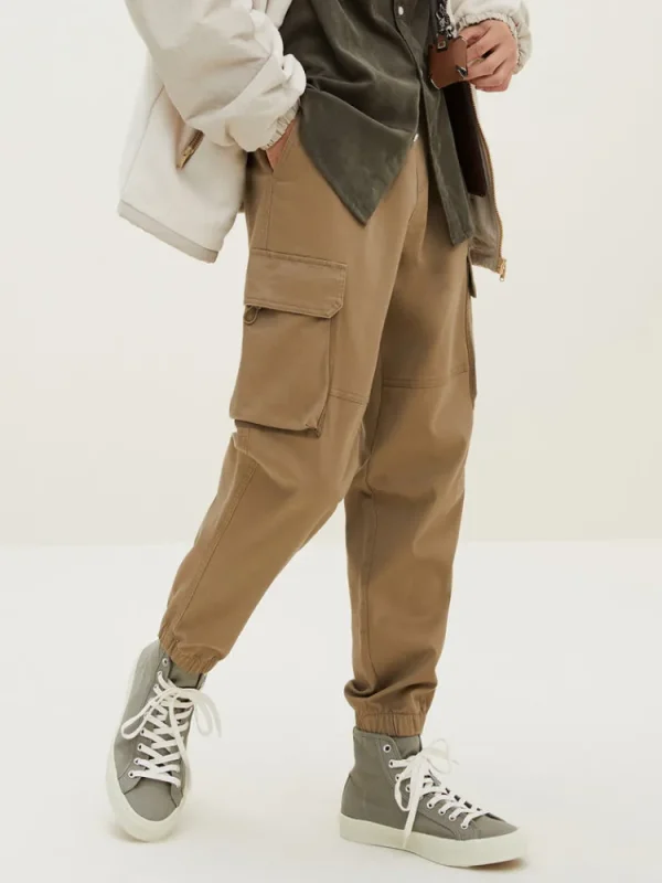 SEMIR Men's Cotton-Polyester Stretch Twill Loose Cargo Pants