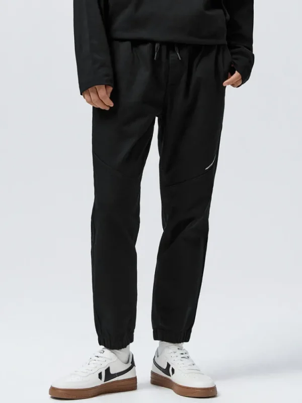 SEMIR Men's Cotton-Polyester Stretch Twill Monogram Fitted Woven Jogging Pants