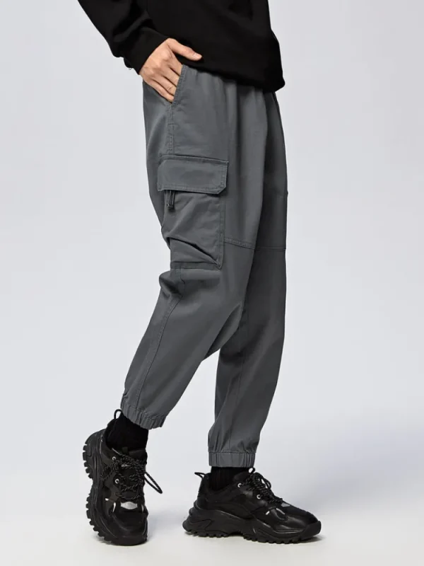 SEMIR Men's Cotton-Polyester Stretch Twill Loose Cargo Pants