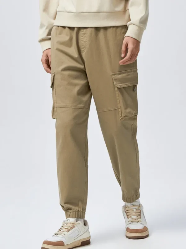 SEMIR Men's Cotton-Polyester Stretch Twill Loose Cargo Pants