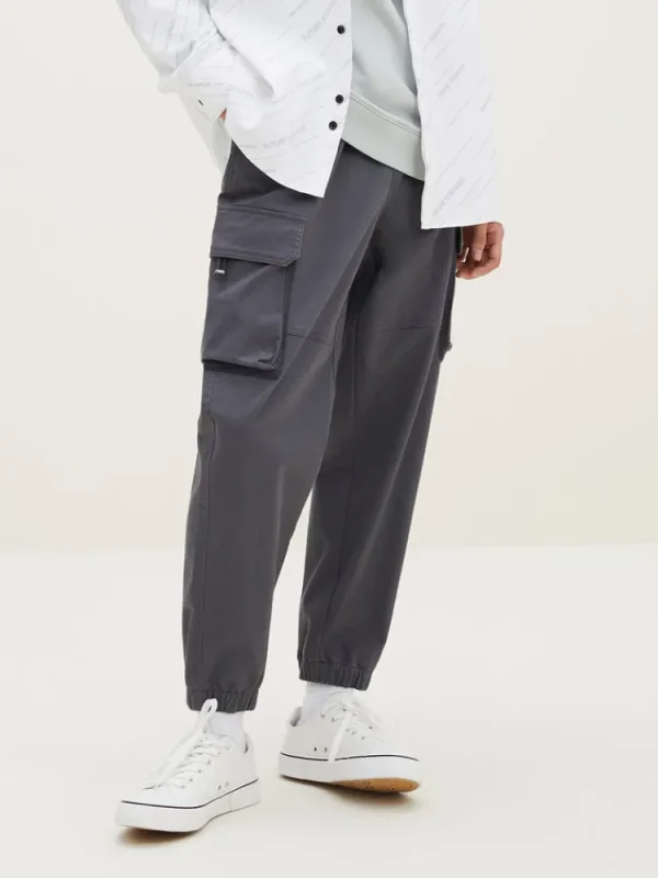SEMIR Men's Cotton-Polyester Stretch Twill Loose Cargo Pants