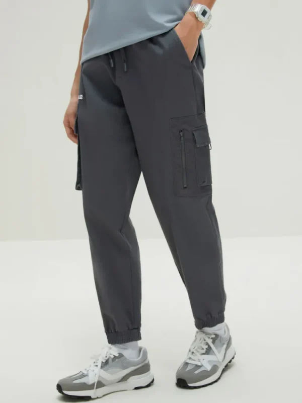 SEMIR Men's Cotton-Polyester Stretch Twill Loose Cargo Pants