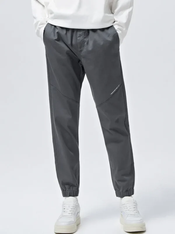 SEMIR Men's Cotton-Polyester Stretch Twill Monogram Fitted Woven Jogging Pants