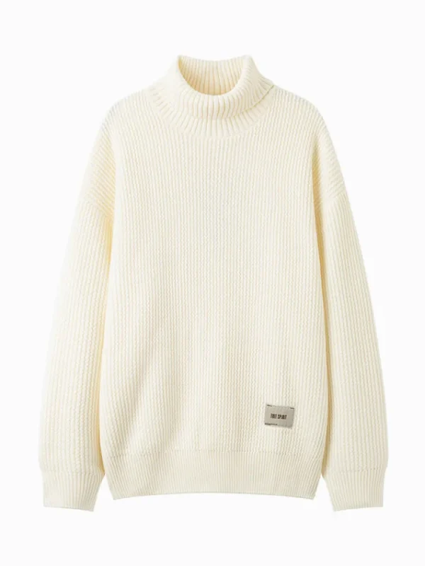 SEMIR Men's cream turtleneck sweater