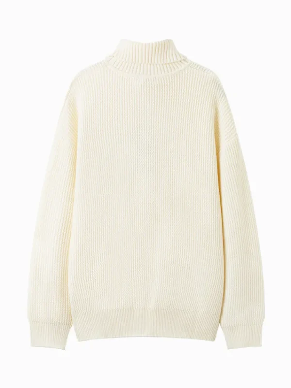 SEMIR Men's cream turtleneck sweater