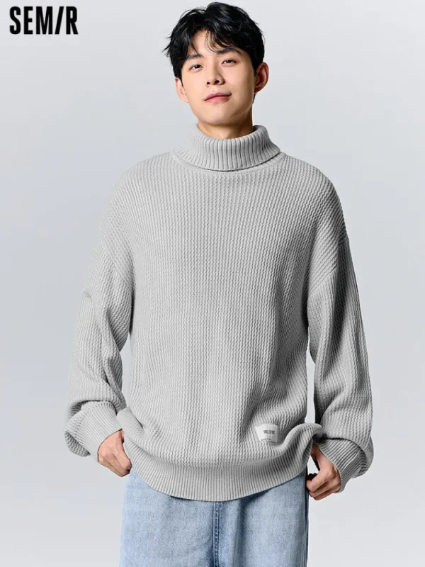 SEMIR Men's cream turtleneck sweater
