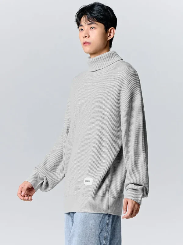 SEMIR Men's cream turtleneck sweater