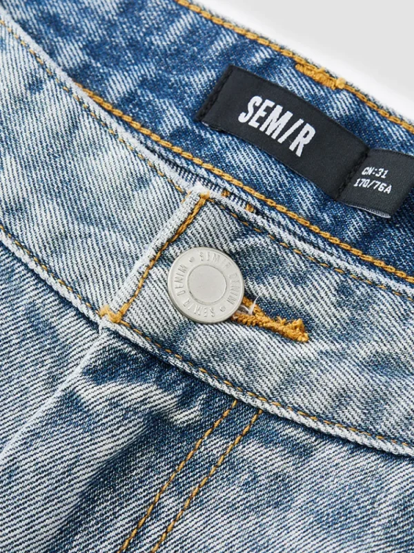 SEMIR Men's Denim Comfort Cool Straight Pants