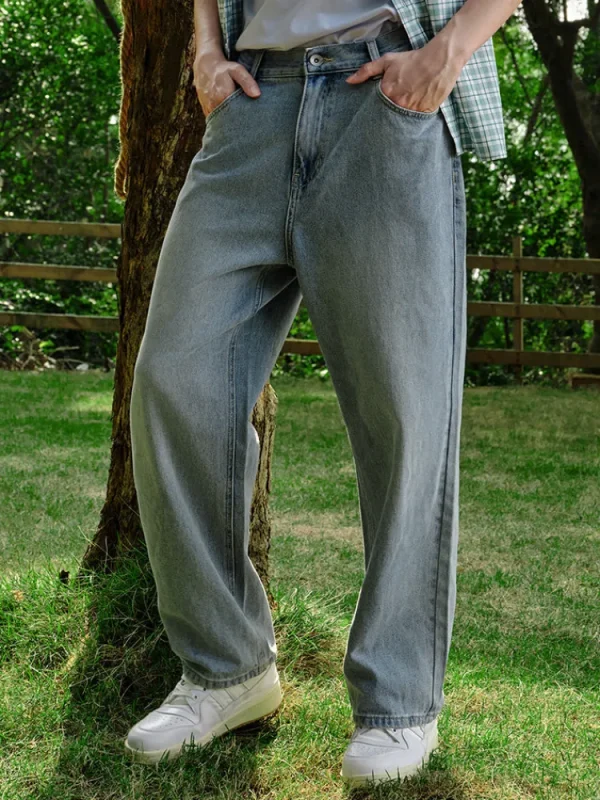 SEMIR Men's Denim Eco Lyocell Straight Pants