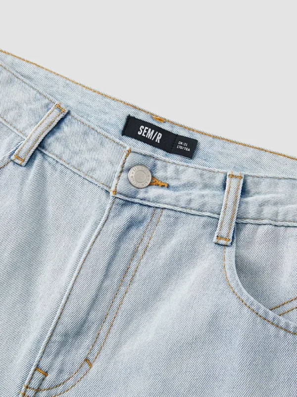 SEMIR Men's Denim Eco Lyocell Straight Pants