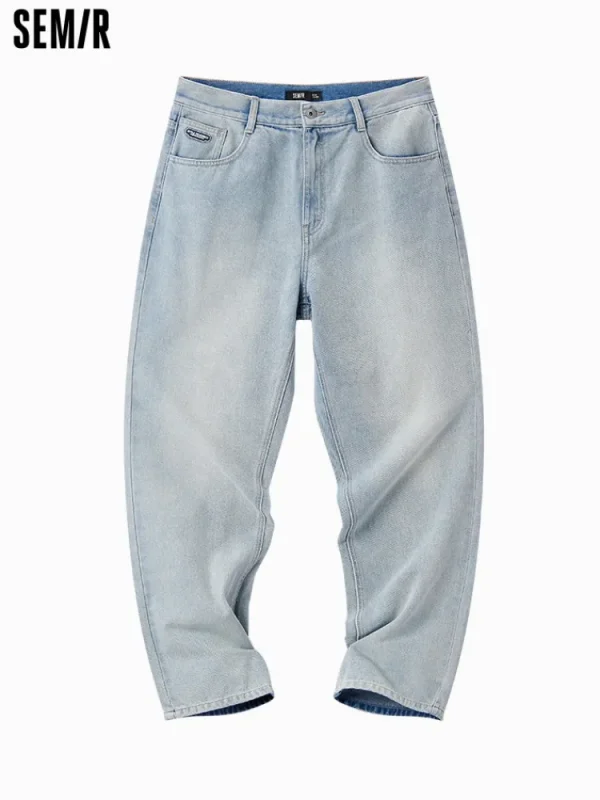 SEMIR Men's Denim Eco Lyocell Straight Pants