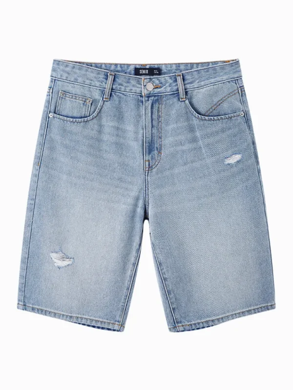 SEMIR Men's Denim Eco Lyocell Straight Pants