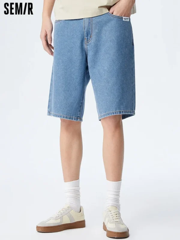 SEMIR Men's Denim Stretch Cool Straight Pants