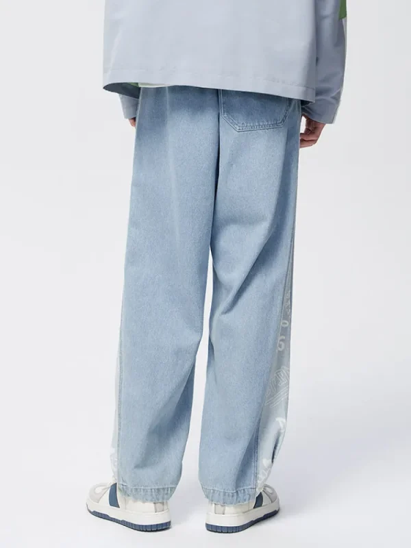 SEMIR Men's Eco-Friendly Lyocell Denim Patchwork Loose Straight Jogging Pants