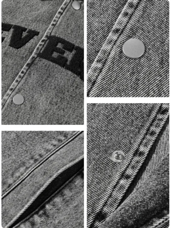 SEMIR Men's Eco-Friendly Lyocell Denim Contrast Monogram Loose Denim Jacket