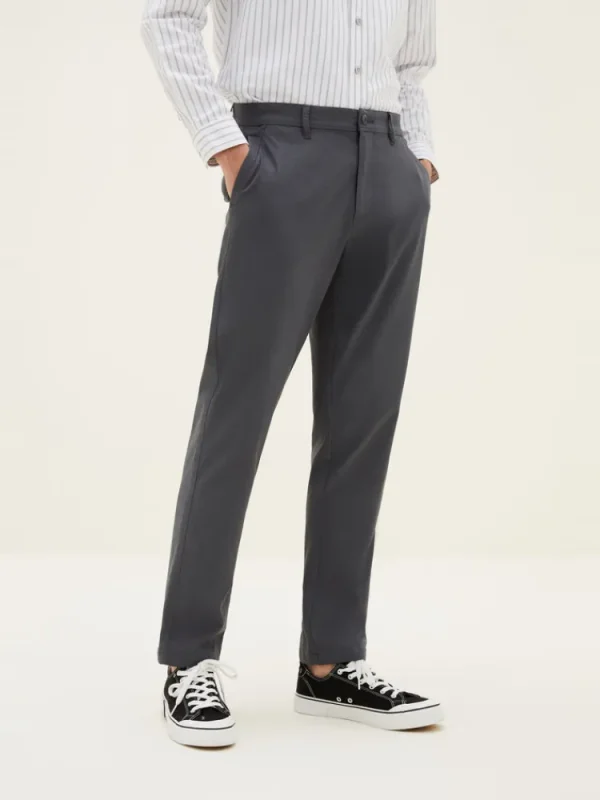 SEMIR Men's Faille Solid Colour Fitted Boot Cut Basic Pants