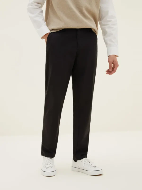 SEMIR Men's Faille Solid Colour Fitted Boot Cut Basic Pants