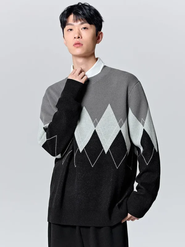 SEMIR Men's green crew neck sweater
