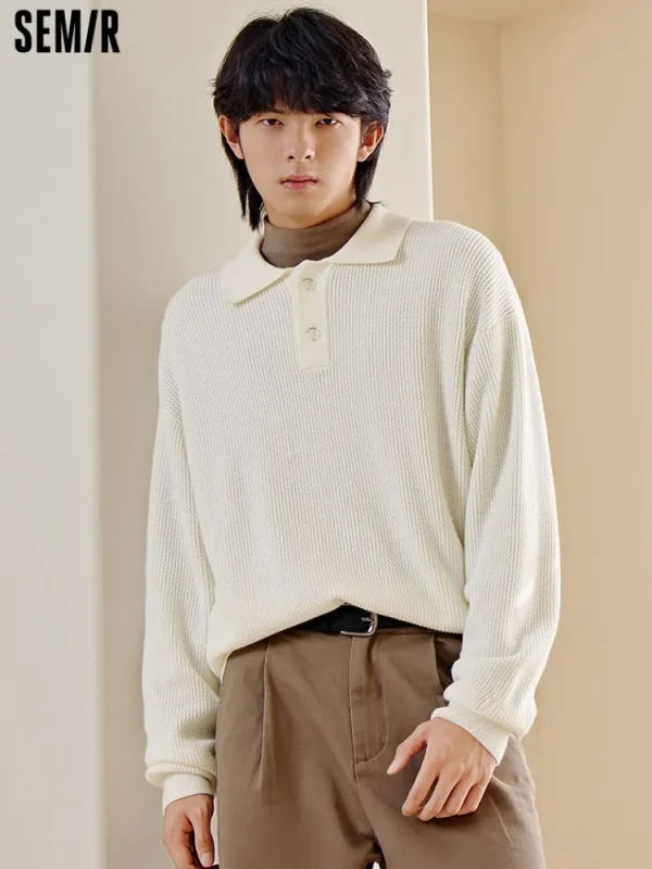 SEMIR Men's Half Cardigan Sweater