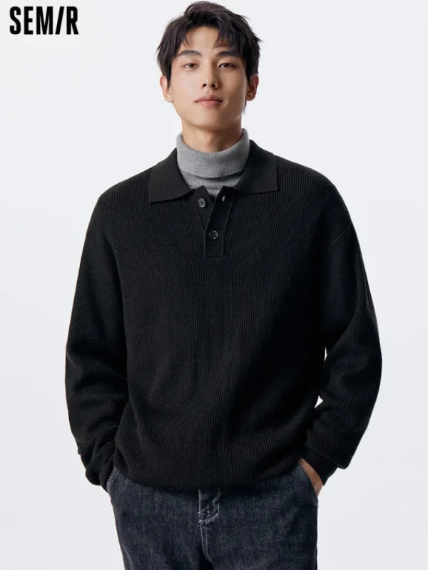 SEMIR Men's Half Cardigan Sweater