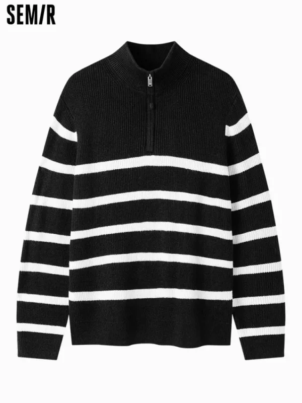 SEMIR Men's half-cardigan sweater