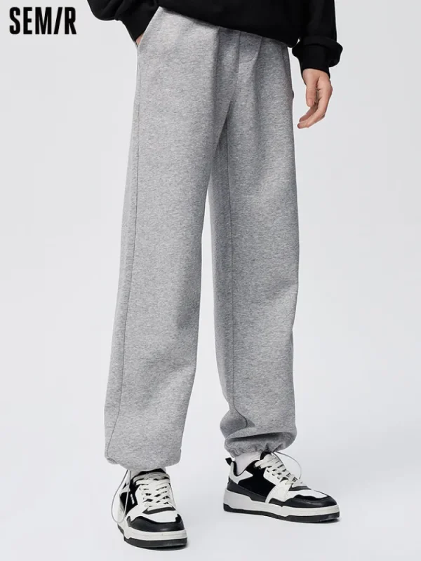 SEMIR Men's Huamian Cotton Drawstring Loose Knitted Jogging Pants