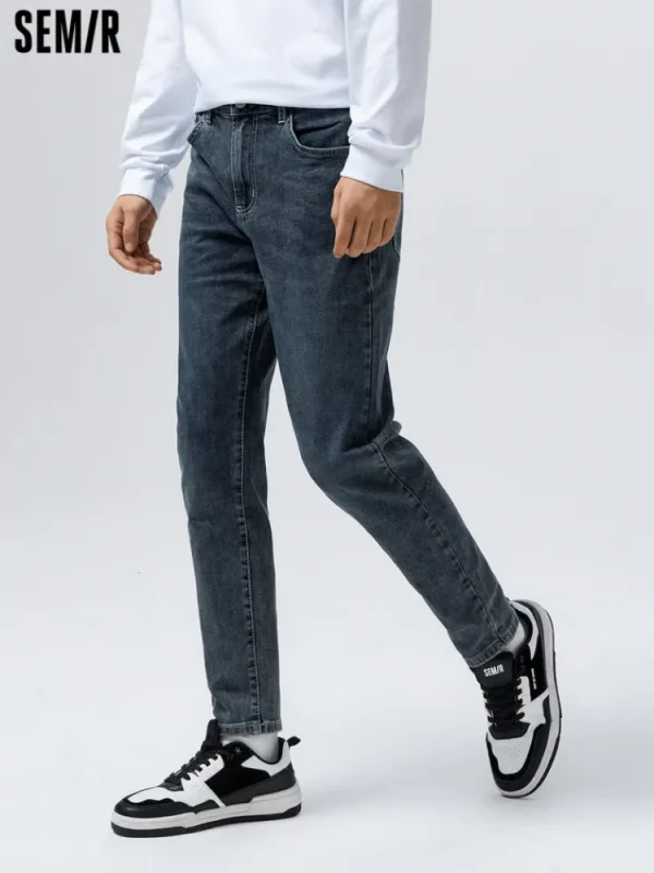 SEMIR Men's Intelligent Temperature Adjustment Denim Boot Cut Pants