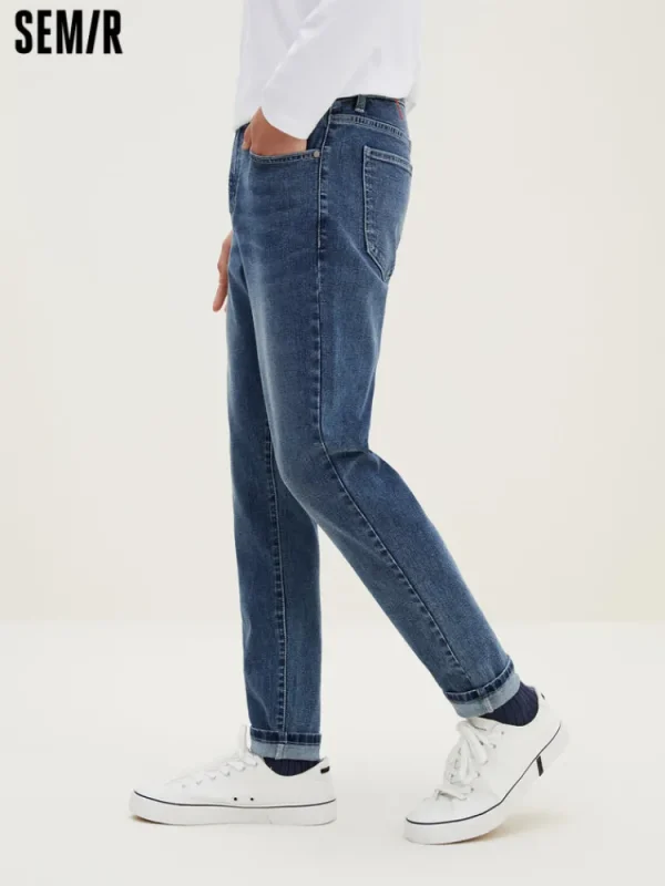 SEMIR Men's Intelligent Temperature Adjustment Denim Boot Cut Pants