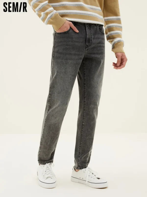 SEMIR Men's Intelligent Temperature Adjustment Denim Boot Cut Pants