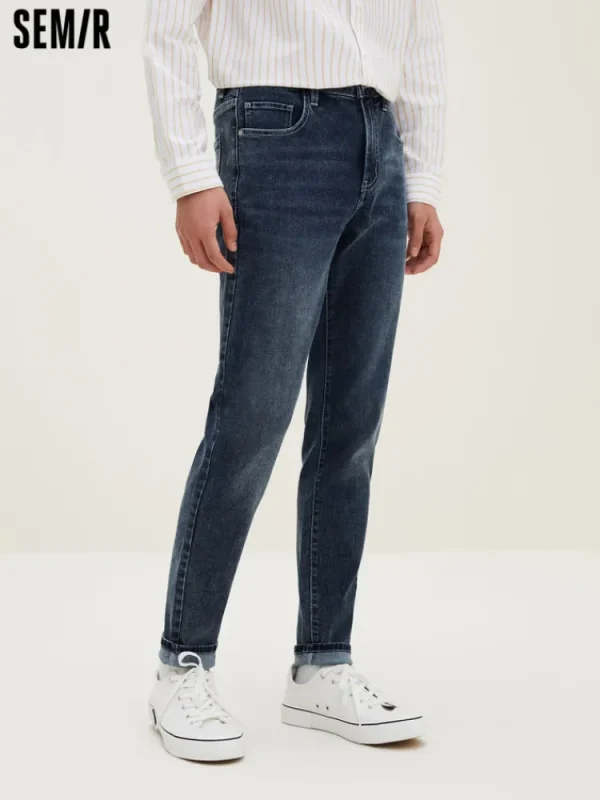 SEMIR Men's Intelligent Temperature Adjustment Denim Boot Cut Pants