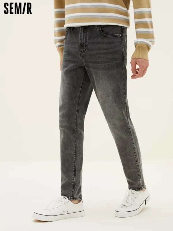 SEMIR Men's Intelligent Temperature Adjustment Denim Boot Cut Pants