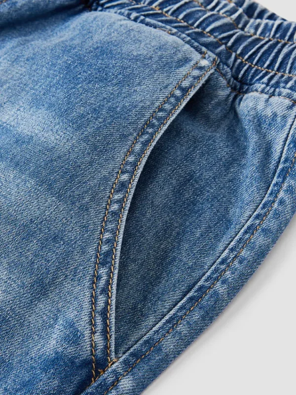SEMIR Men's Puff Denim Straight Pants