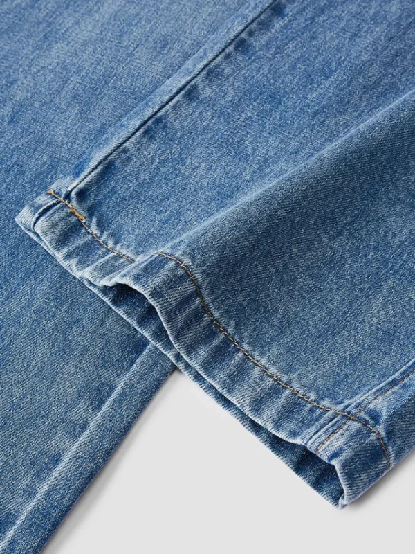 SEMIR Men's Puff Denim Straight Pants