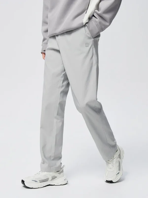 SEMIR Men's Textured Faille Solid Colour Slim Boot Cut Pants
