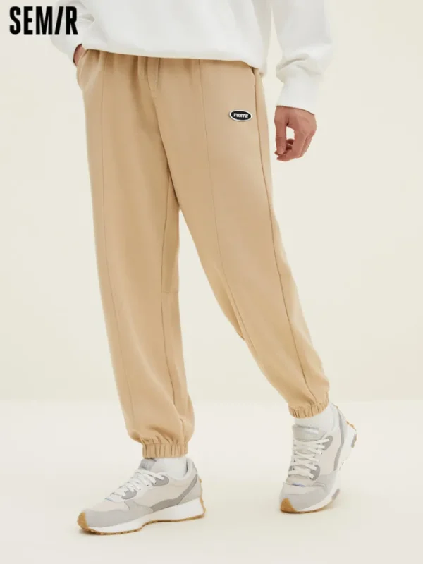 SEMIR Men's UT Interlock 3D Badge Loose Knitted Jogging Pants