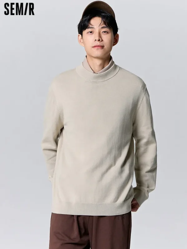 SEMIR Men's white turtleneck sweater