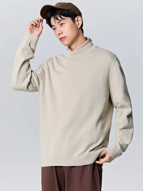 SEMIR Men's white turtleneck sweater