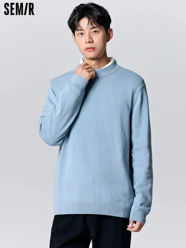 SEMIR Men's white turtleneck sweater