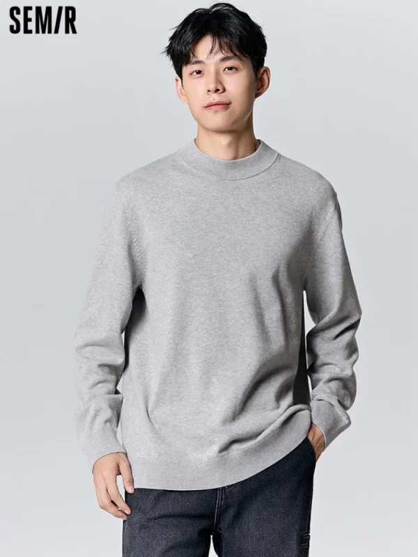 SEMIR Men's white turtleneck sweater